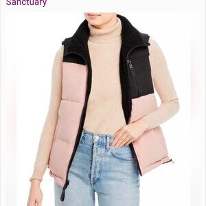NWT Sanctuary Women’s Reversible Down Vest, Pink/Black Size XS
